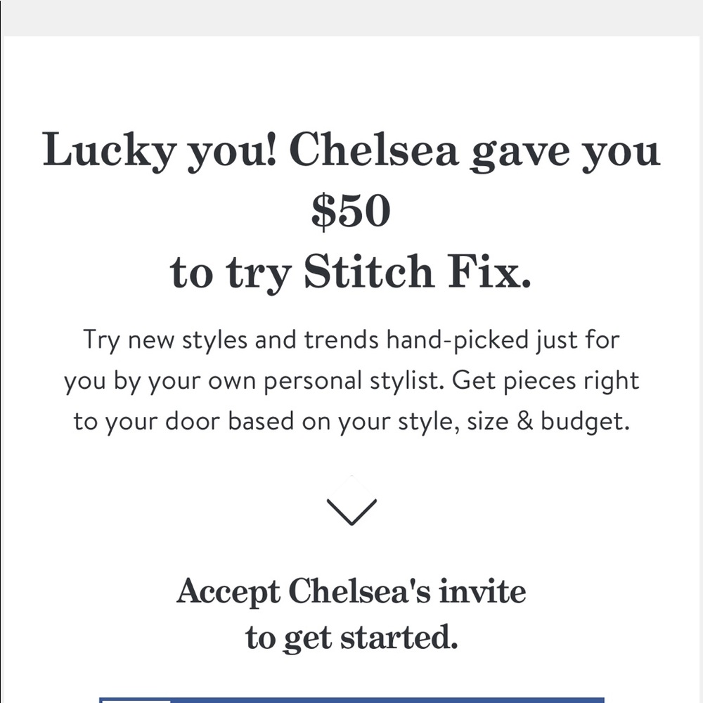 Stitch fix credit!